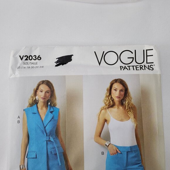 Vogue Patterns V2036 Vest & Pants Sewing Pattern Size16-24  Womens Uncut - Picture 2 of 4